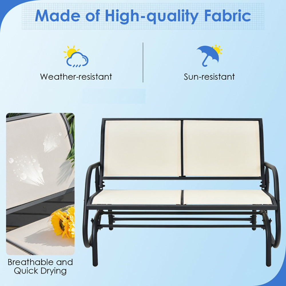 Swing Glider Chair 48 Inch Loveseat Rocker Lounge