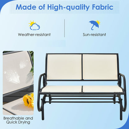 Swing Glider Chair 48 Inch Loveseat Rocker Lounge
