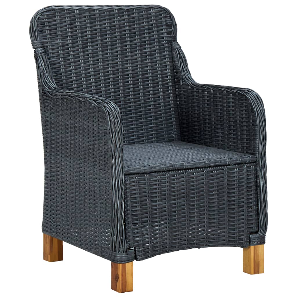 Garden Chairs with Cushions, 2 Pieces, Poly Rattan