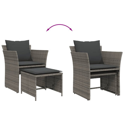 Garden Chair with Footstool Poly Rattan