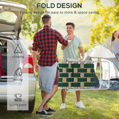 Set Of 4 Patio Folding Chairs, Classic Outdoor Camping Chairs, Portable Lawn Chairs W/ Armrests, Green
