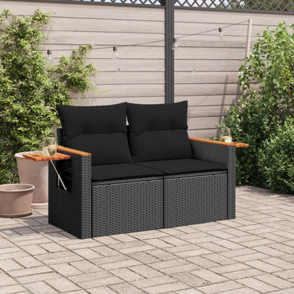 Garden Sofa with Cushions 2-Seater Poly Rattan