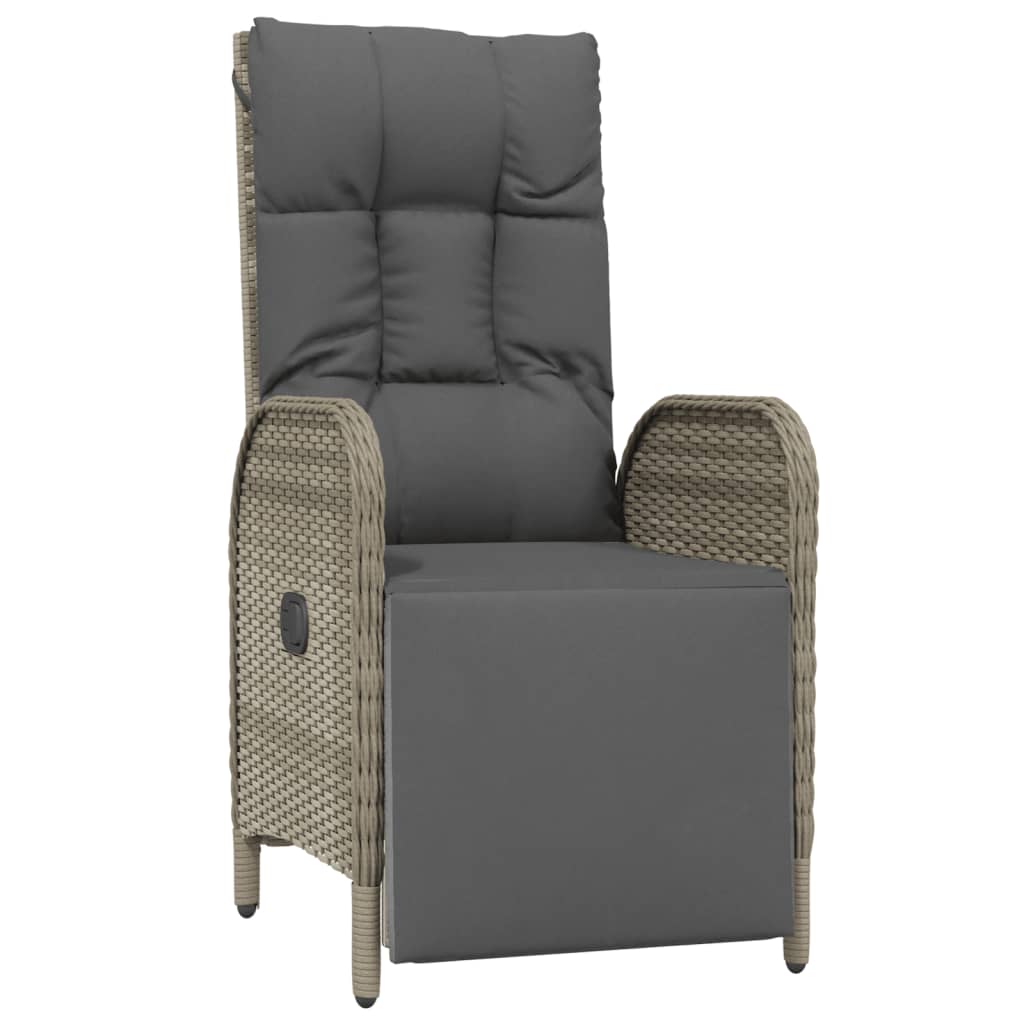 Garden Relaxing Chairs, 2 Pieces, with Table, Poly Rattan
