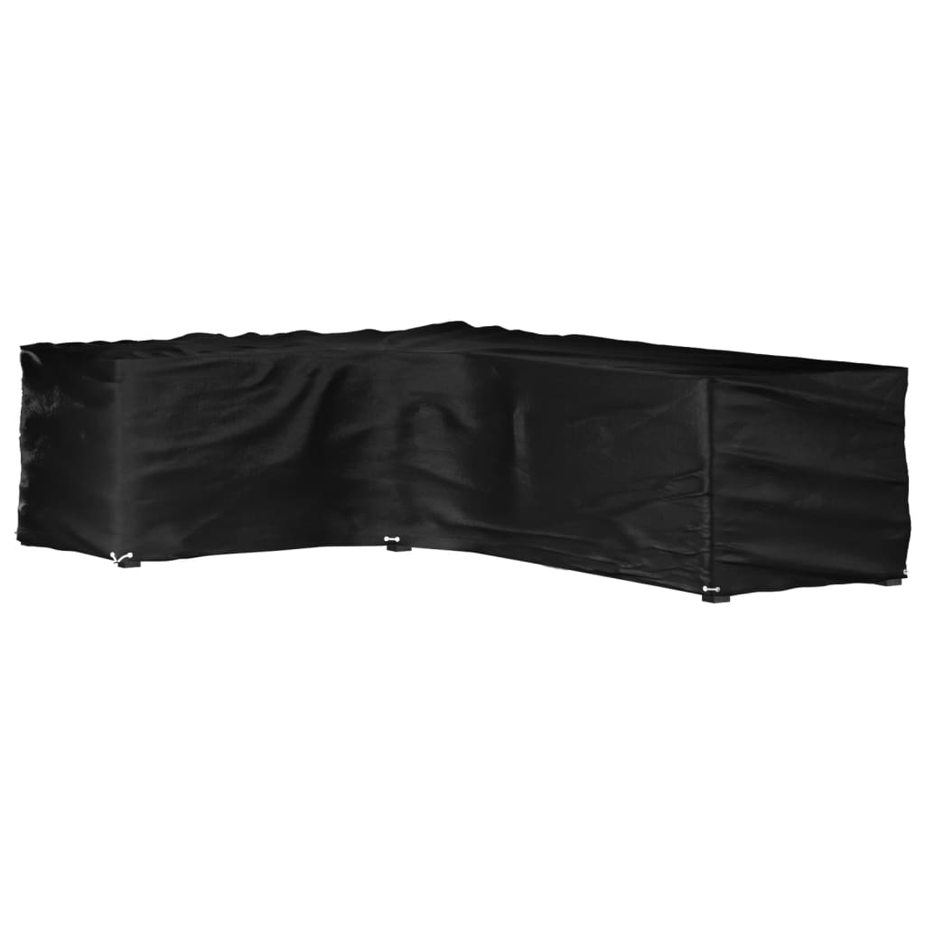 L-shaped garden furniture cover with 12 eyelets, 185x