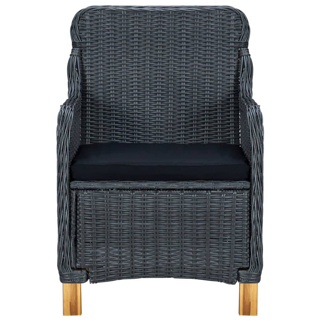 Garden Chairs with Cushions, 2 Pieces, Poly Rattan