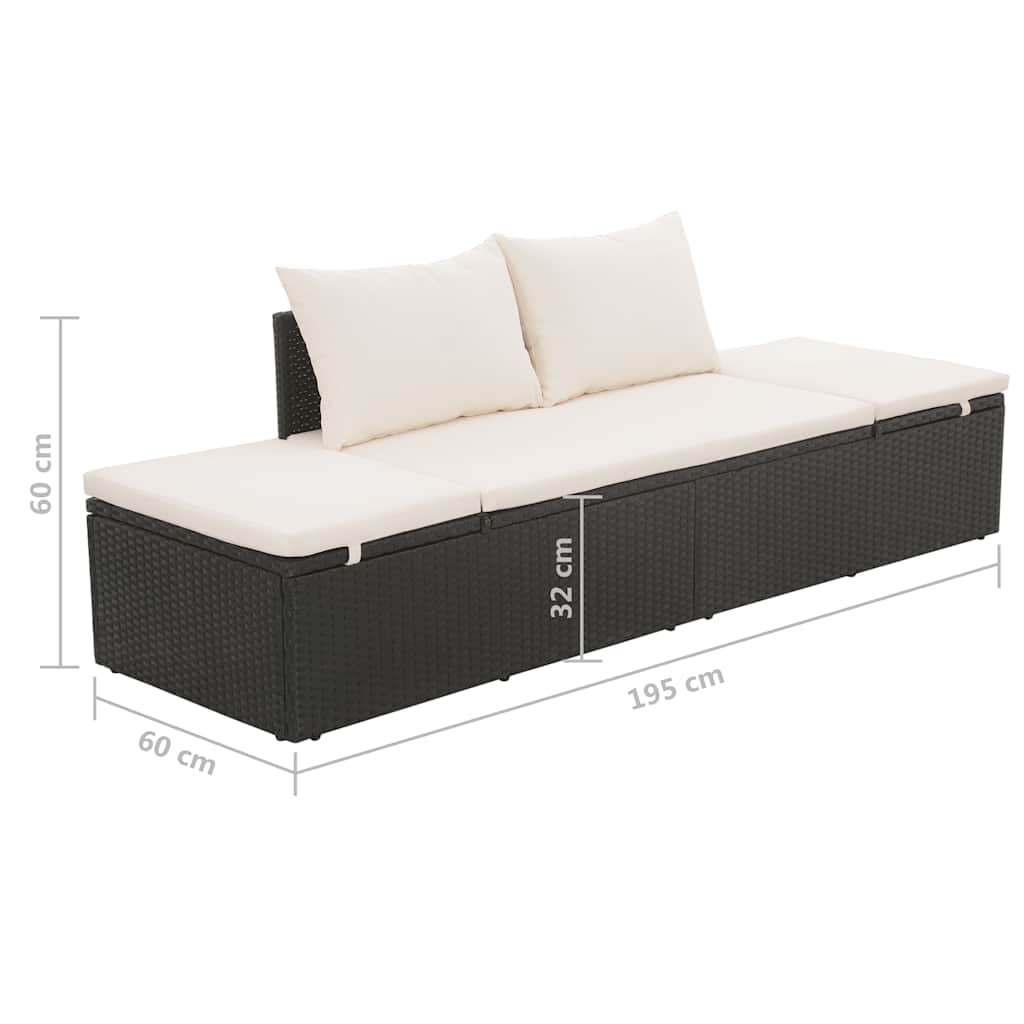 Garden Bed 195×60 cm Poly Rattan   Garden Bed