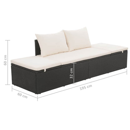 Garden Bed 195×60 cm Poly Rattan   Garden Bed