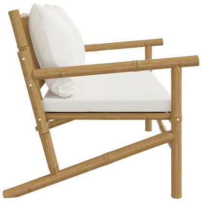 garden bench with cream-white cushions,   garden chairs 2