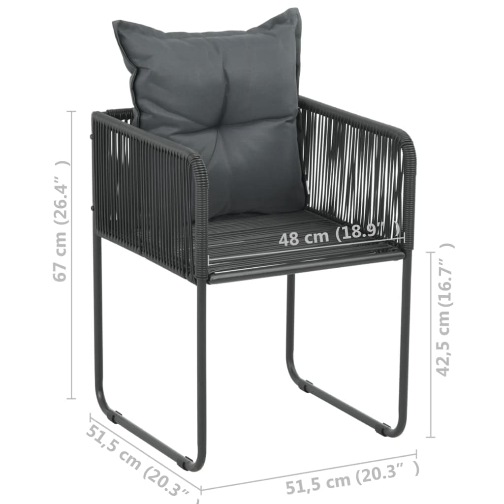 Garden Chairs 4 pcs with Cushions Poly Rattan