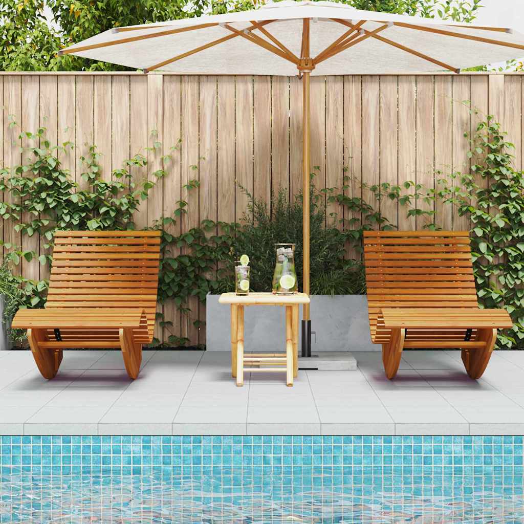 Swing Sun Loungers 2 pcs Brown 154 x 60 x 74 cm