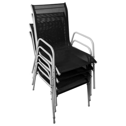 5-piece garden dining set, steel, black