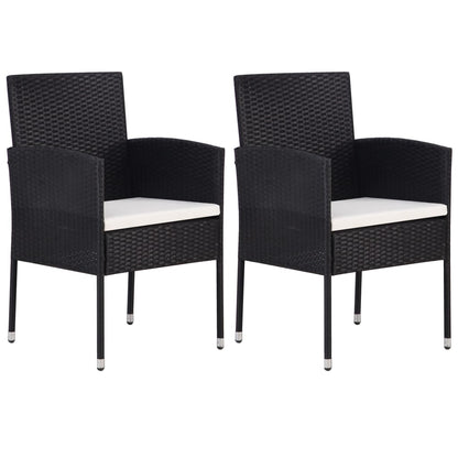 garden chairs with cushions in cream white, 2 pieces.