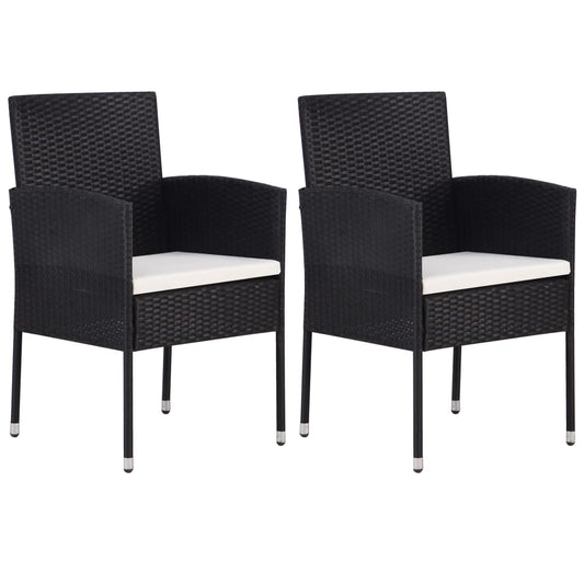garden chairs with cushions in cream white, 2 pieces.