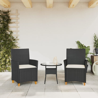 Garden Chairs with Cushions, 2 Pieces, Poly Rattan