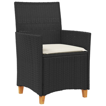 Garden Chairs with Cushions, 2 Pieces, Poly Rattan