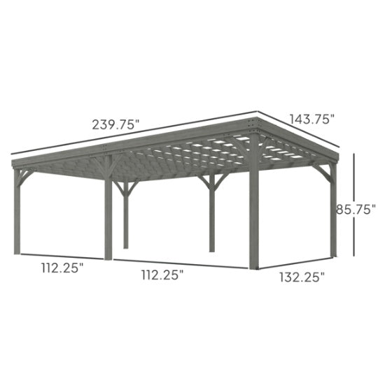 Wooden Pavilion With Seat