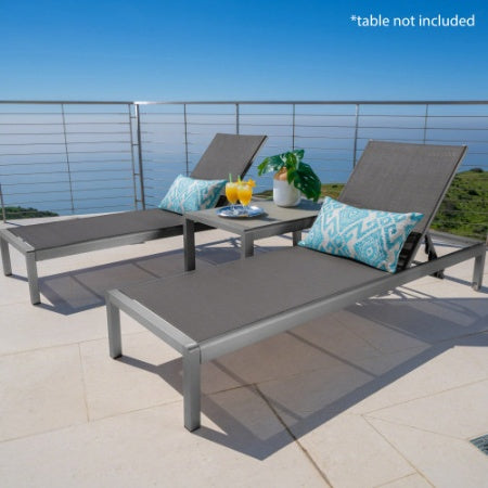 CAPE CORAL KD CHAISE LOUNGE GRY  MP2  SET OF 2