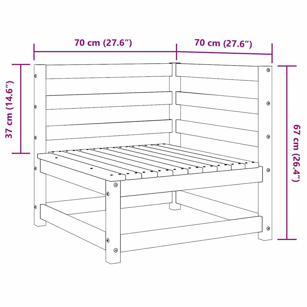 Garden Corner Sofas, 2 pieces, Solid Pine Wood