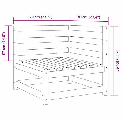 Garden Corner Sofas, 2 pieces, Solid Pine Wood