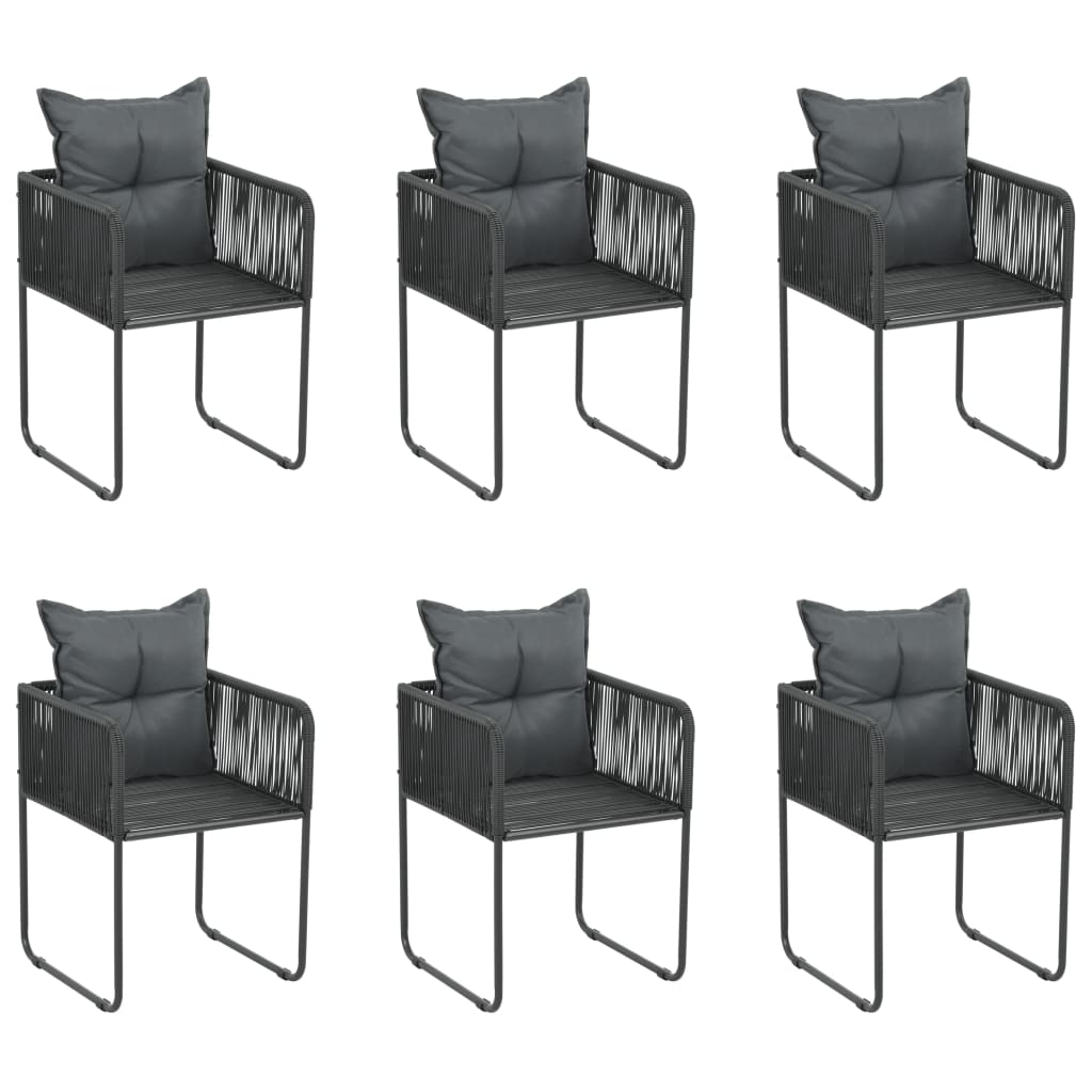 Garden Chairs 4 pcs with Cushions Poly Rattan