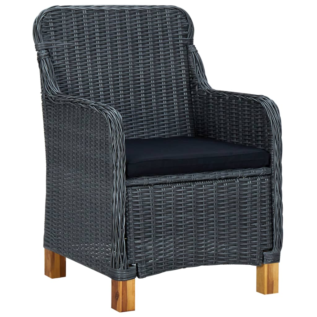 Garden Chairs with Cushions, 2 Pieces, Poly Rattan