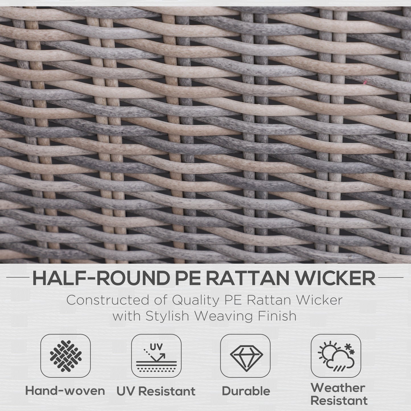 5 Piece Rattan Garden Furniture Set W/ 10cm Thick Cushions, Aluminium Frame Wicker Outdoor Balcony Sofa Set With Corner Armchairs, Ottomans, And Glass Top Table, Mixed Brown