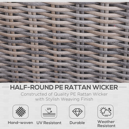 5 Piece Rattan Garden Furniture Set W/ 10cm Thick Cushions, Aluminium Frame Wicker Outdoor Balcony Sofa Set With Corner Armchairs, Ottomans, And Glass Top Table, Mixed Brown