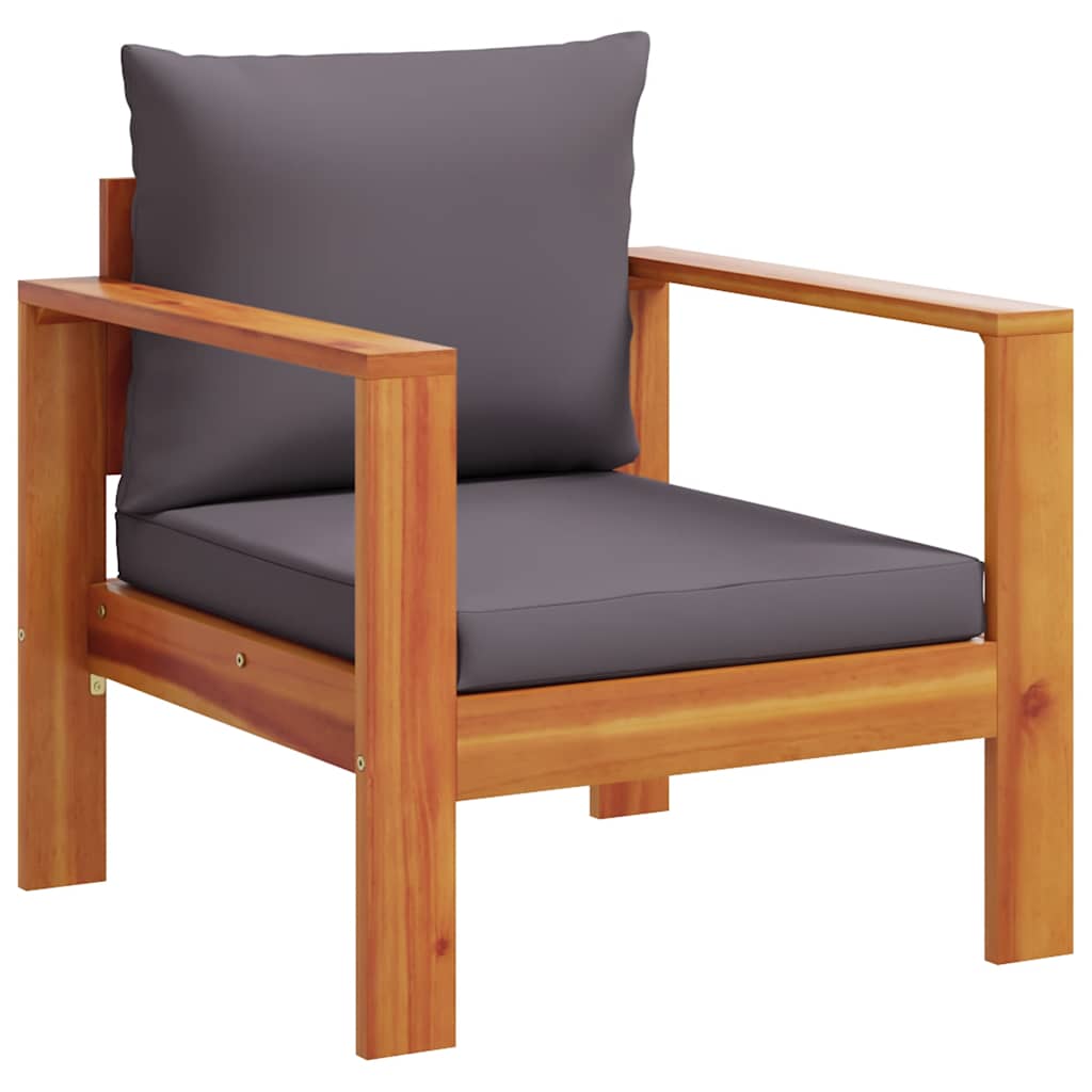 garden armchair with cushion, solid acacia wood,   garden sofa