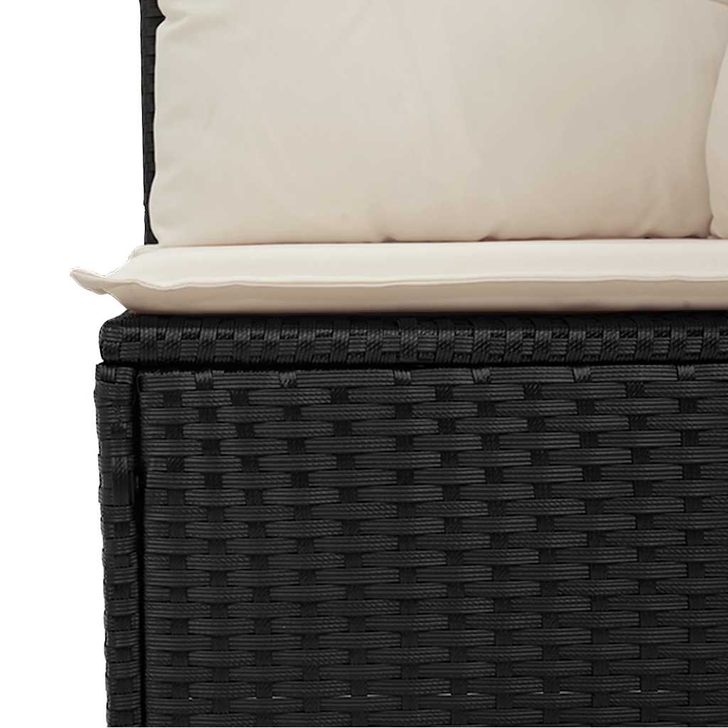 Adjustable Garden Bench with Cushions, Poly Rattan,