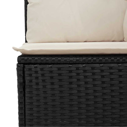 Adjustable Garden Bench with Cushions, Poly Rattan,