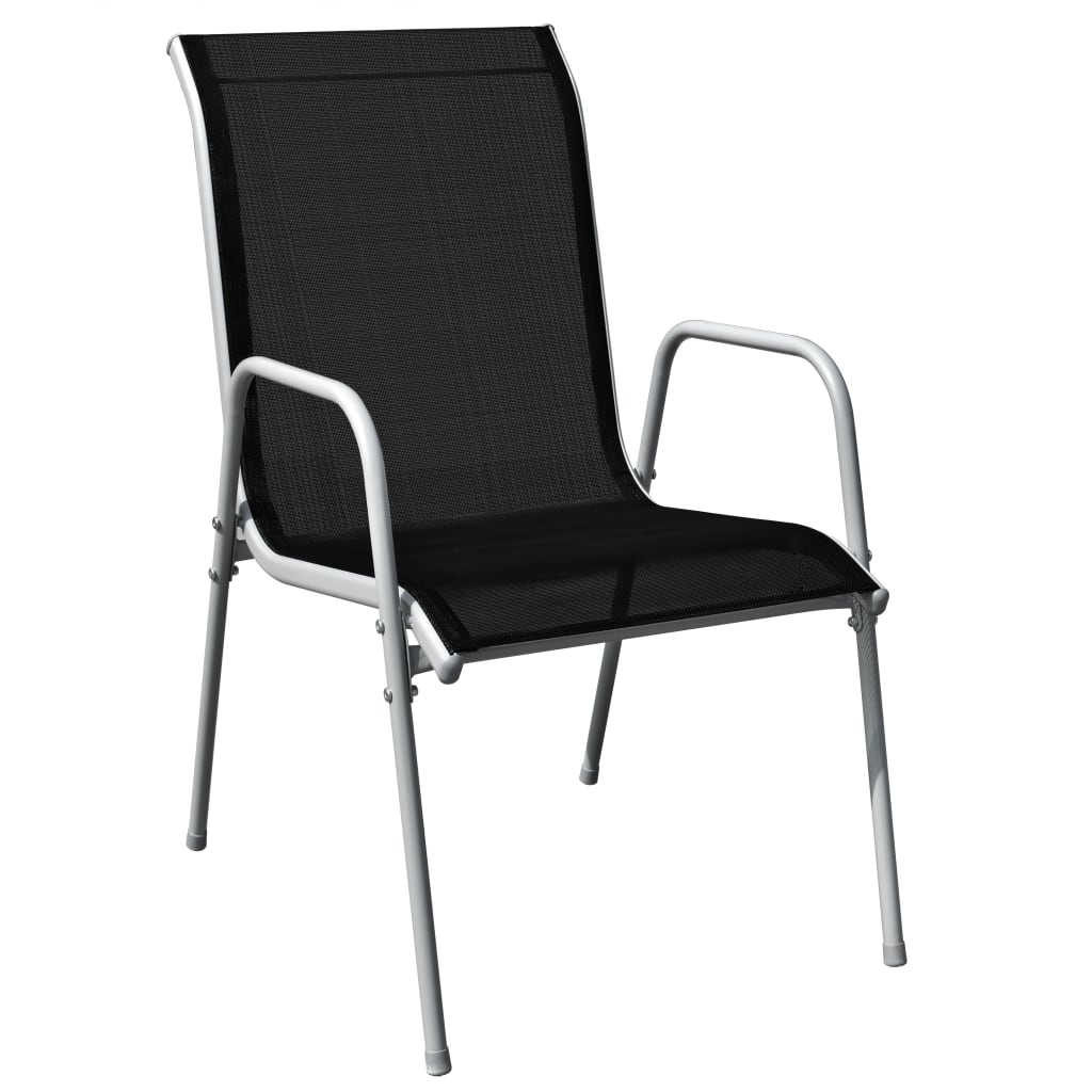 5-piece garden dining set, steel, black