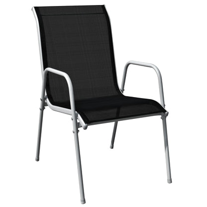 5-piece garden dining set, steel, black