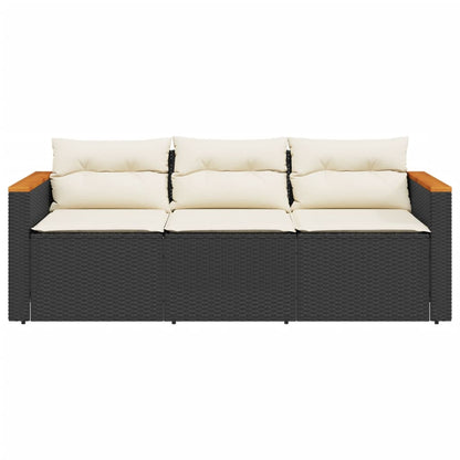 Garden Sofa with Cushions 3-Seater Poly Rattan