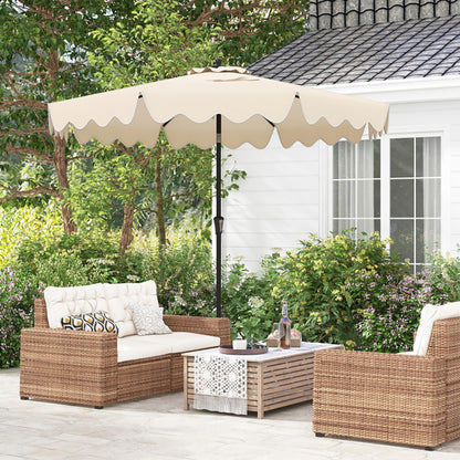 9 Feet Patio Umbrella With Crank Handle And Push Button Tilt