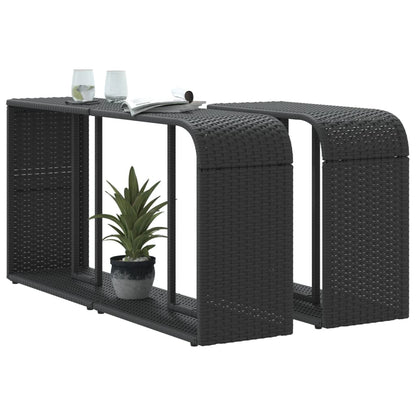 Storage Shelves, 2 pcs. Poly Rattan,   Outdoor Shelves
