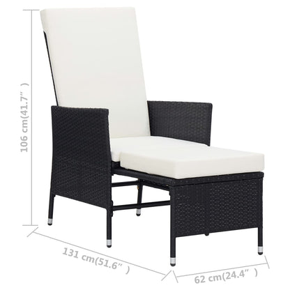 Garden Lounger with Cushions Poly Rattan   Garden Lounger