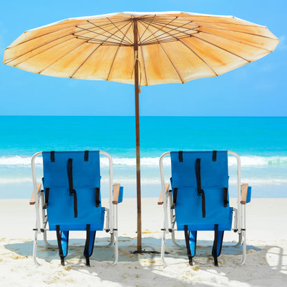 Blue Beach Chair Steel Tube Oxford Cloth