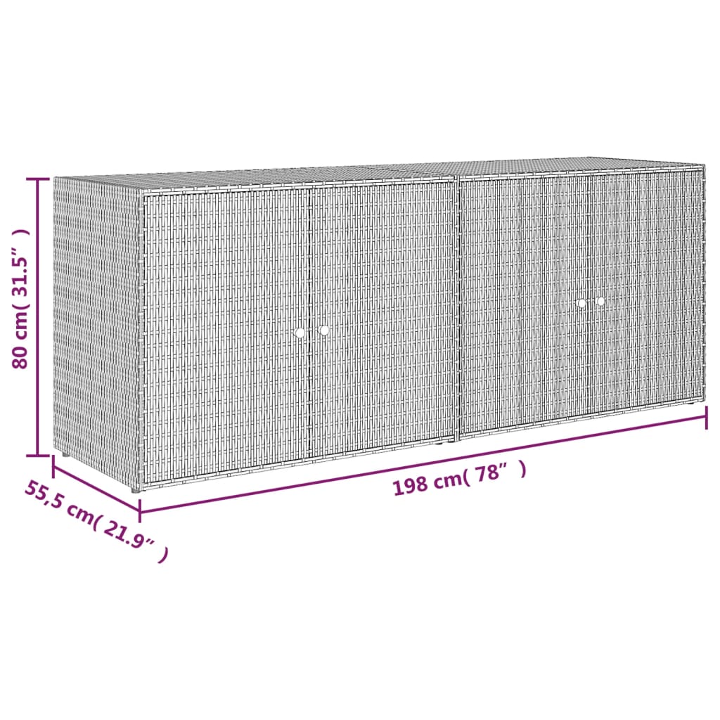 Garden Cabinet 198x55, Poly Rattan