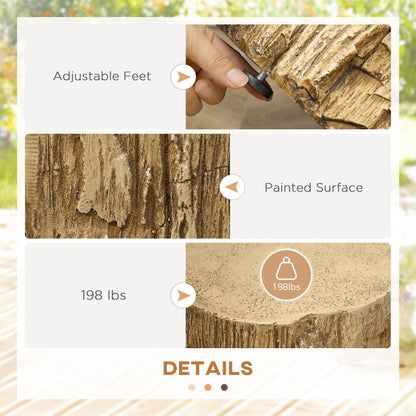 17" Tall Tree Stump End Table
