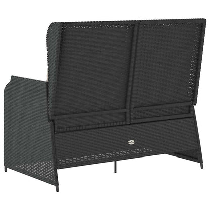 Adjustable Garden Bench with Cushions, Poly Rattan,