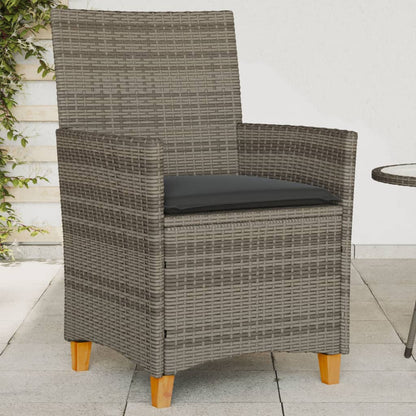 Garden Chairs with Cushions, 2 Pieces, Poly Rattan
