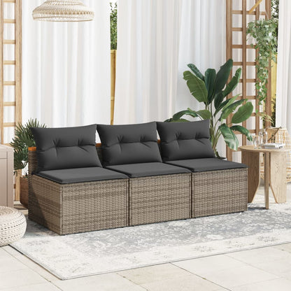Garden Sofas without Armrests with Cushions, 2 Pieces