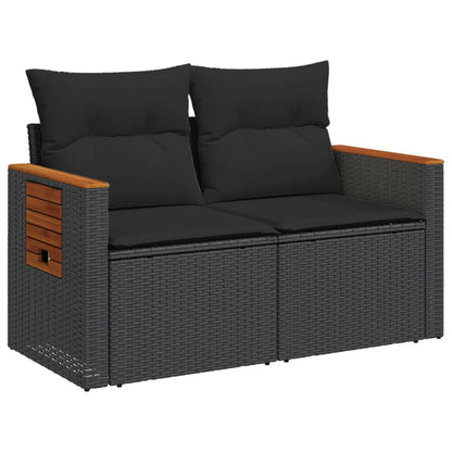 Garden Sofa with Cushions 2-Seater Poly Rattan