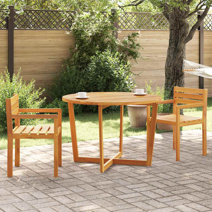 Garden Dining Table Round Ø Solid Acacia Wood   Garden Dining Table