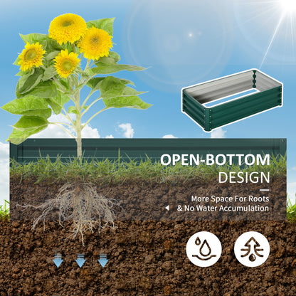 Raised Beds For Garden, Galvanized Outdoor Planters, For Herbs And Vegetables, Use For Patio, Backyard, Balcony, Green