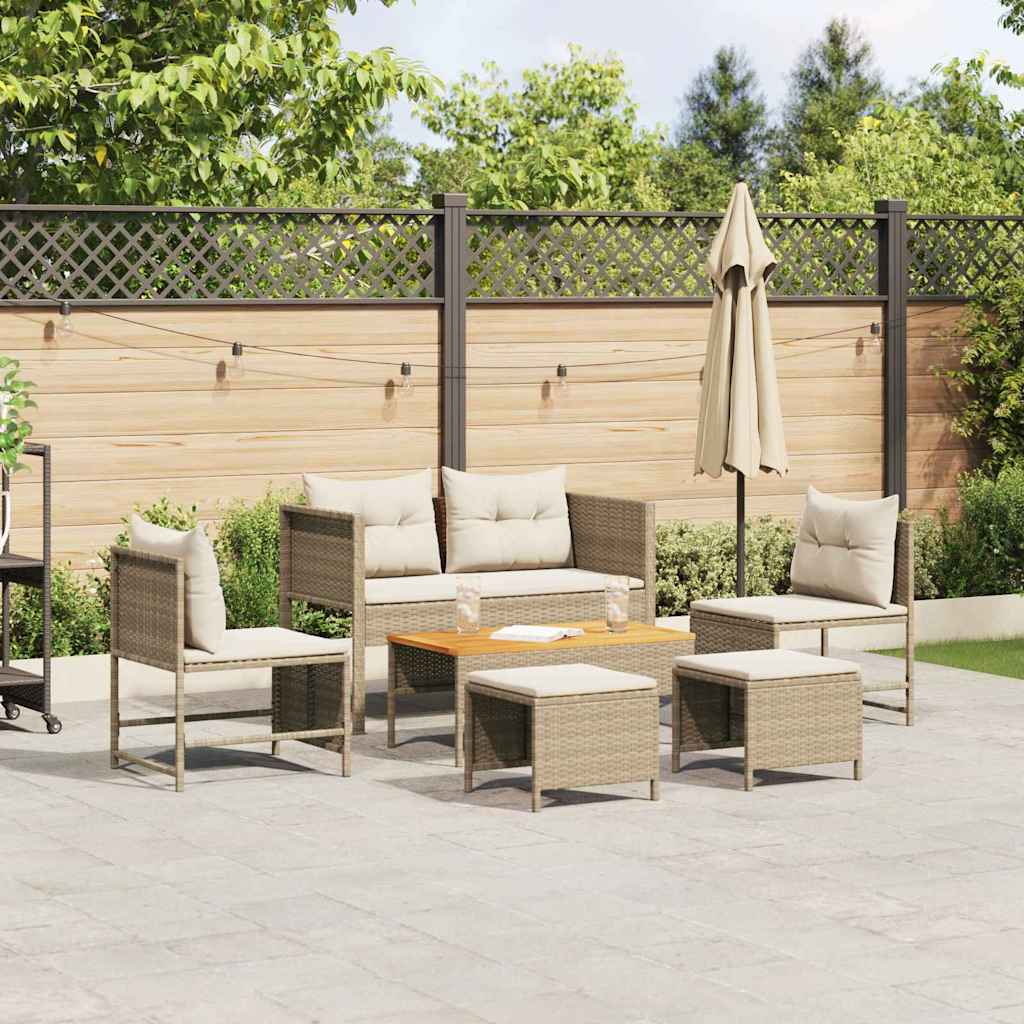 Garden Sofa Set 6 pcs Poly Rattan   Garden Sofa Set 6