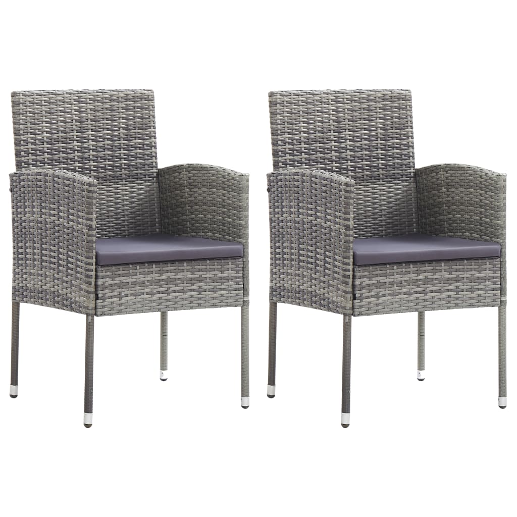 garden chairs with cushions in cream white, 2 pieces.