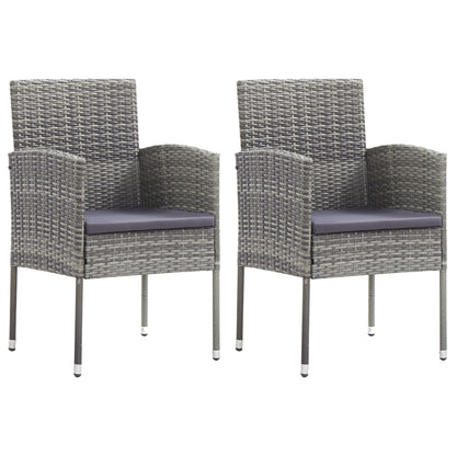 garden chairs with cushions in cream white, 2 pieces.