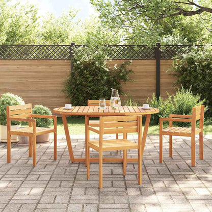 Garden Dining Table Round Ø Solid Acacia Wood   Garden Dining Table