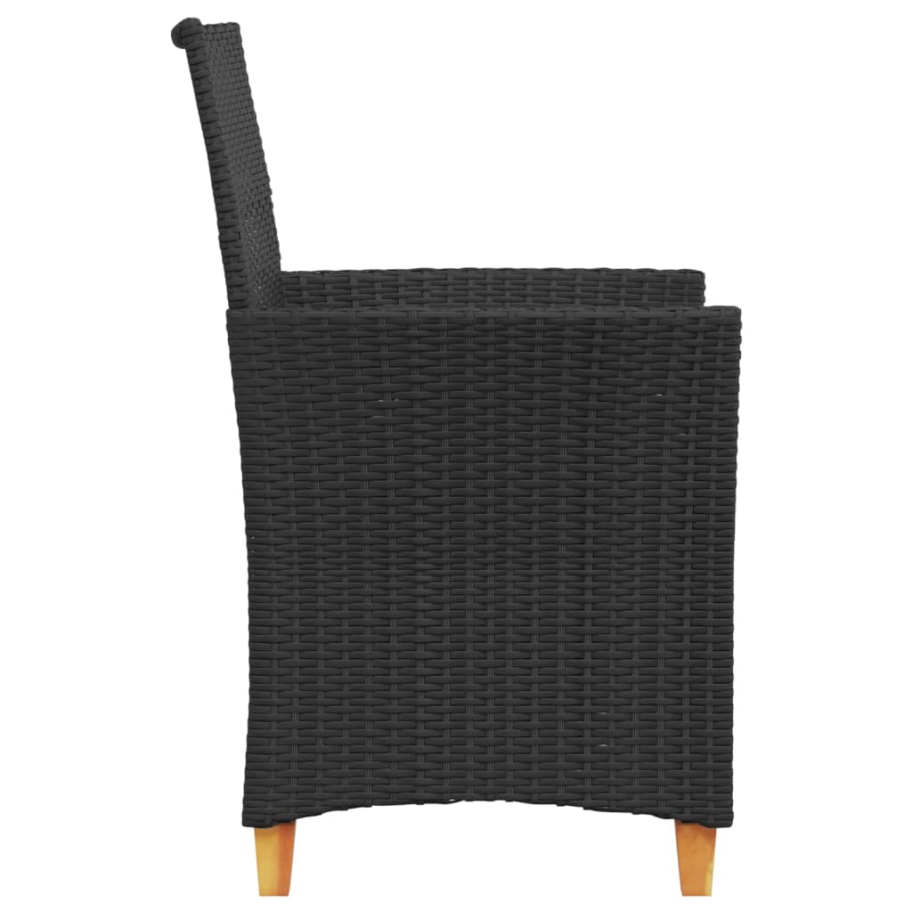 Garden Chairs with Cushions, 2 Pieces, Poly Rattan
